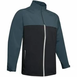 Under Armour Gents Elements Waterproof Rain Jacket Black - Mechanic Blue (002)