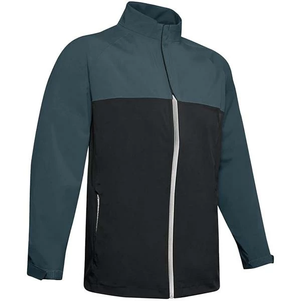 Under Armour Gents Elements Waterproof Rain Jacket Black - Mechanic Blue (002)