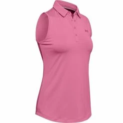 Under Armour Ladies Zinger Sleeveless Polo Shirt Lipstick (691)