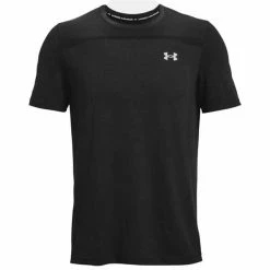 Under Armour Gents Seamless Polo Shirt Black - Mod Grey (001)