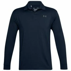 Under Armour Gents Performance Textured Long Sleeve Polo Shirt Navy (408)