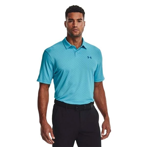 Under Armour Gents Performance Printed Polo Blue (481) - Image 3
