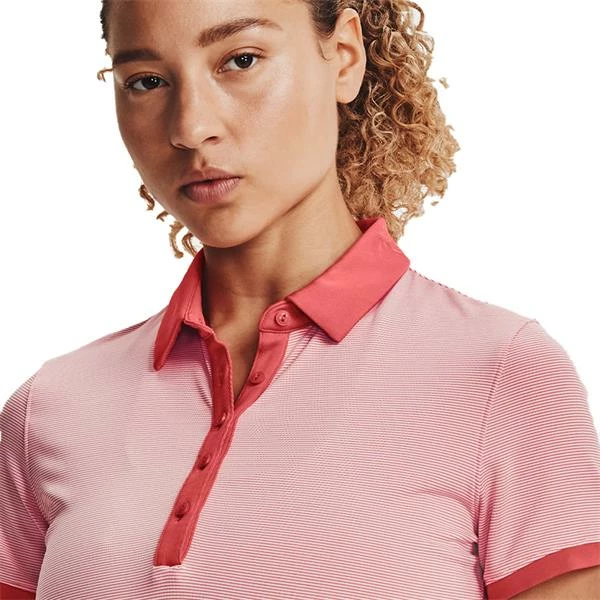 Under Armour Ladies Zinger Novelty Polo Shirt Pink (658) - Image 6