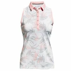 Under Armour Ladies Zinger Sleeveless Novelty Polo Shirt White (100)