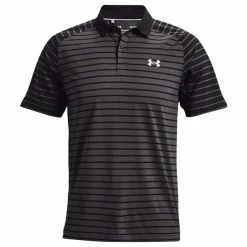 Under Armour Gents Iso-Chill Mix Stripe Polo Shirt Black (001)