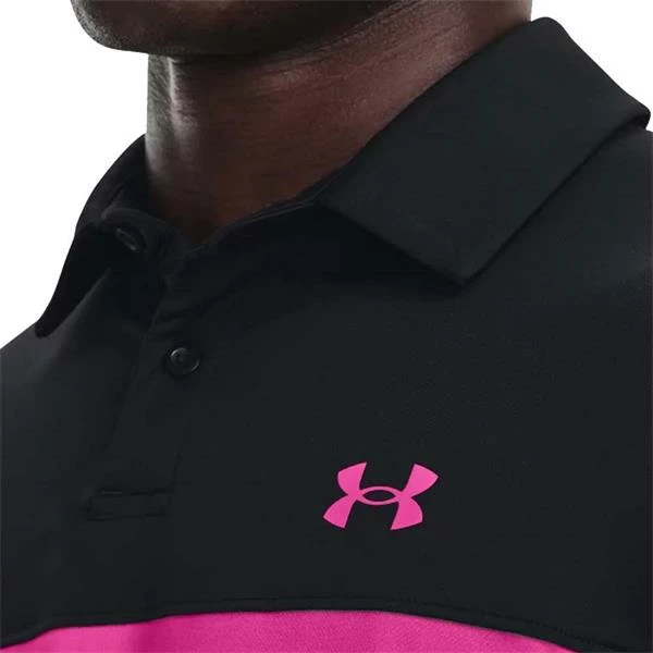 Under Armour Gents Tee To Green Color Block Polo Shirt Black (001) - Image 6