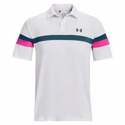 Under Armour Gents Tee To Green Color Block Polo Shirt White (100)
