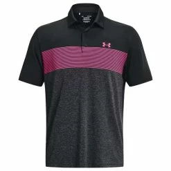 Under Armour Gents Playoff 3.0 Stripe Polo Shirt Black - Jet Grey (003)