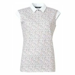 ABACUS Ladies Lily Sleeveless Polo Shirt White Sand