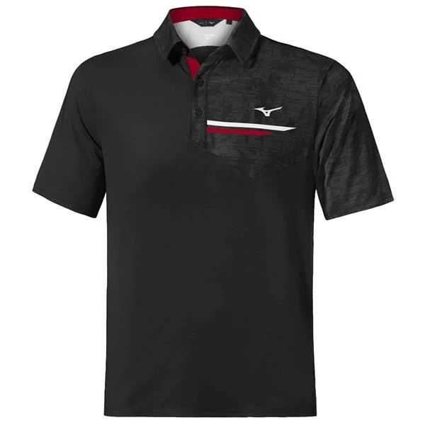 Mizuno Gents QD Hazard Bloc Polo Shirt Black