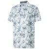 Puma Gents Cloudspun Stems Polo Shirt Bright White - Evening Sky
