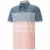 Puma Gents Mattr Track Polo Shirt Evening Sky - Flamingo Pink Heater