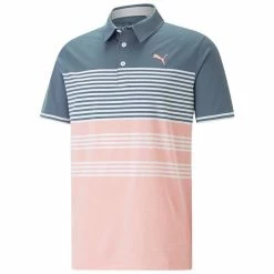 Puma Gents Mattr Track Polo Shirt Evening Sky - Flamingo Pink Heater