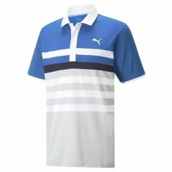 Puma Gents MATTR One Way Polo Shirt Bright Cobalt - Bright White