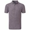 FootJoy Gents Half Moon Geo Lisle Polo Shirt White Orchid - Violet