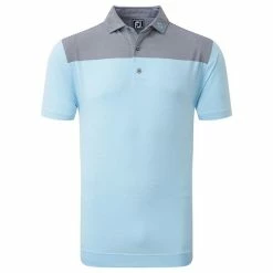 FootJoy Gents End-on-End Block Lisle Polo Shirt White - Blue - Navy
