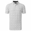 FootJoy Gents Travel Print Lisle Polo Shirt White - Black