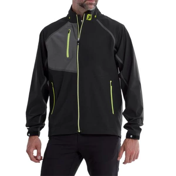 FootJoy Gents Hydro Tour Waterproof Jacket Black - Charcoal - Lime - Image 3