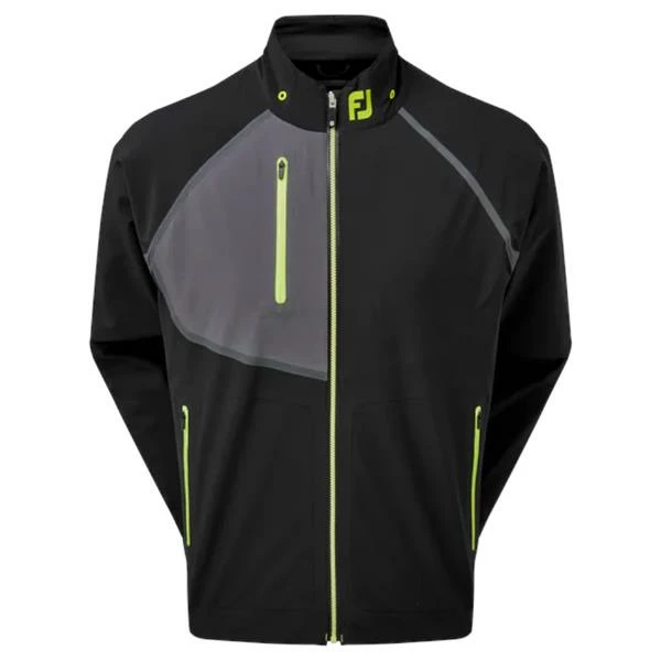 FootJoy Gents Hydro Tour Waterproof Jacket Black - Charcoal - Lime