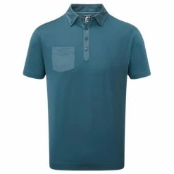 FootJoy Gents Tonal Trim Solid Pique Shirt Ink