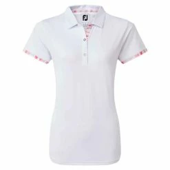 FootJoy Ladies Watercolour Trim Polo Shirt White