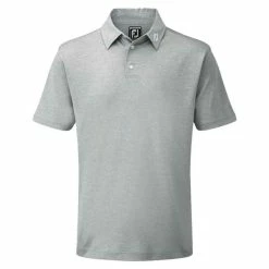 FootJoy Gents Solid Pique Shirt Heather Grey
