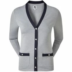 FootJoy W Jersey Fleece Cardigan Heather - Navy