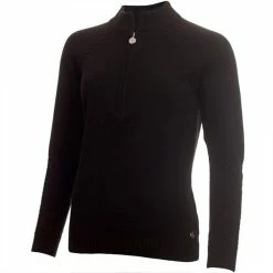 Green Lamb Ladies Gigi SuperWool ½ Zip Sweater Black