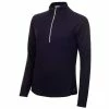 Green Lamb Ladies Gloria Waffle Zip Neck Top Navy