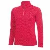 Green Lamb Ladies Kenza Zip Neck Jacquard Top Deep Pink