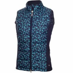 Green Lamb Ladies Maggie Padded Printed Gilet Flake Navy