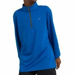 Calvin Klein Golf Kids Newport 1/2 Zip Top Nautical Blue - Marl
