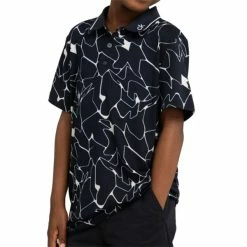 Calvin Klein Golf Kids Cracked Print Polo Navy