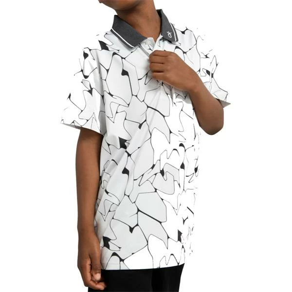 Calvin Klein Golf Kids Cracked Print Polo White