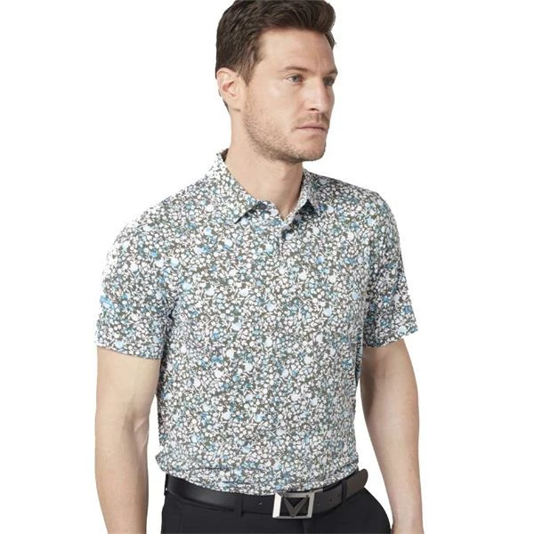 Callaway Gents Artificial Nature Print Polo Shirt Black Lichen (383) - Image 5