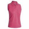 Callaway Ladies Solid Knit Sleeveless Polo Shirt Raspberry Sorbet (663)
