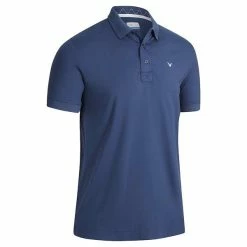 Callaway Gents Solid Ribbed Polo Shirt Dress Blue (412)