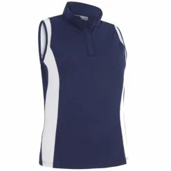 Callaway Ladies Colour Block Snap Polo Shirt Peacoat (410)