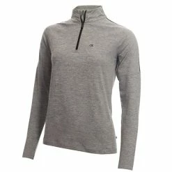 Calvin Klein Golf Ladies Kahn Zip Neck Top Silver Marl