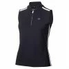 Calvin Klein Golf Ladies Chenang Sleeveless Polo Shirt Navy - White
