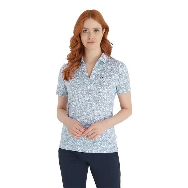 Calvin Klein Golf Ladies Crackle Polo Shirt White - Navy - Image 3