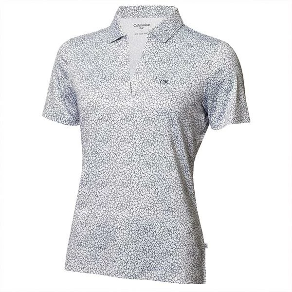 Calvin Klein Golf Ladies Crackle Polo Shirt White - Navy