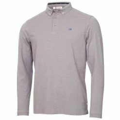 Calvin Klein Golf Gents Trinity Long Sleeve Polo Shirt Grey Marl