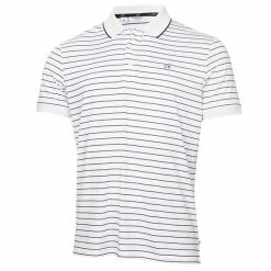 Calvin Klein Golf Gents Bolsa Stripe Polo Shirt White Navy