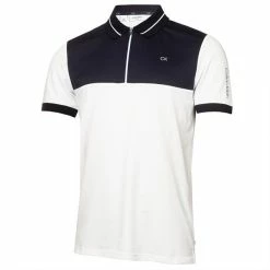 Calvin Klein Golf Gents Whitman Zipped Polo Shirt White - Navy