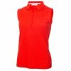 Calvin Klein Golf Ladies Sleeveless Performance Cotton Pique Polo Shirt Brilliant Red