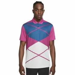 Nike Gents Dri-FIT Vapor Argyle Print Polo Active Pink (621)