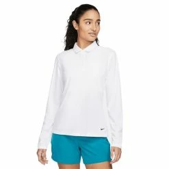 Nike Ladies Dri-Fit Victory Long Sleeve Polo Shirt White (100)