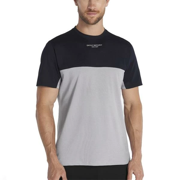 DKNY Gents Greenwood Colour Block T-Shirt Silver - Navy - Image 3