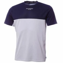 DKNY Gents Greenwood Colour Block T-Shirt Silver - Navy